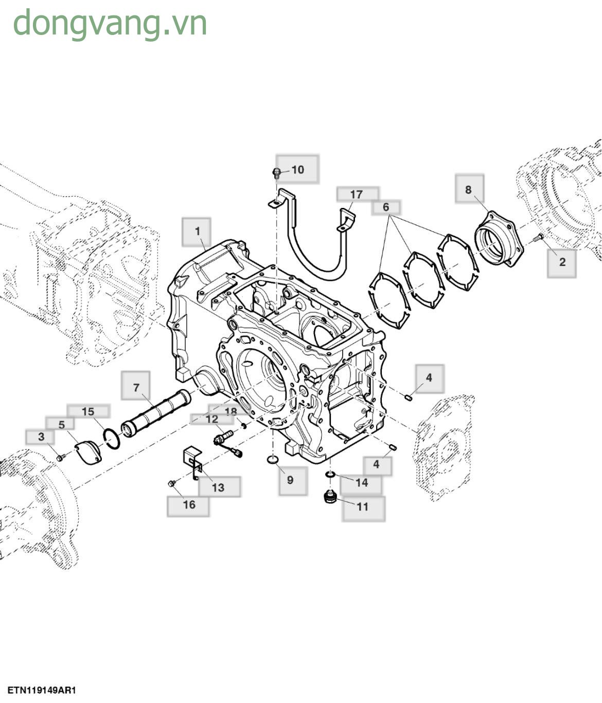 Differential Housing, Single Clutch, Dual PTO, 2100 RPM - ST780106